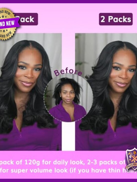 Real Human Hair Clip-In Extensions 22 Inch Body Wave 120g 7pcs main image 4